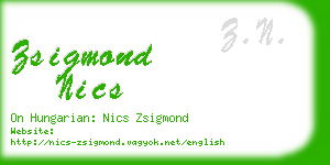 zsigmond nics business card